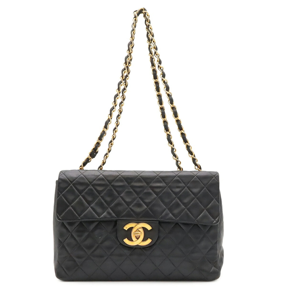 CHANEL Chanel Large Matelasse 34 Coco Mark Double Chain Shoulder Bag Leather ...
